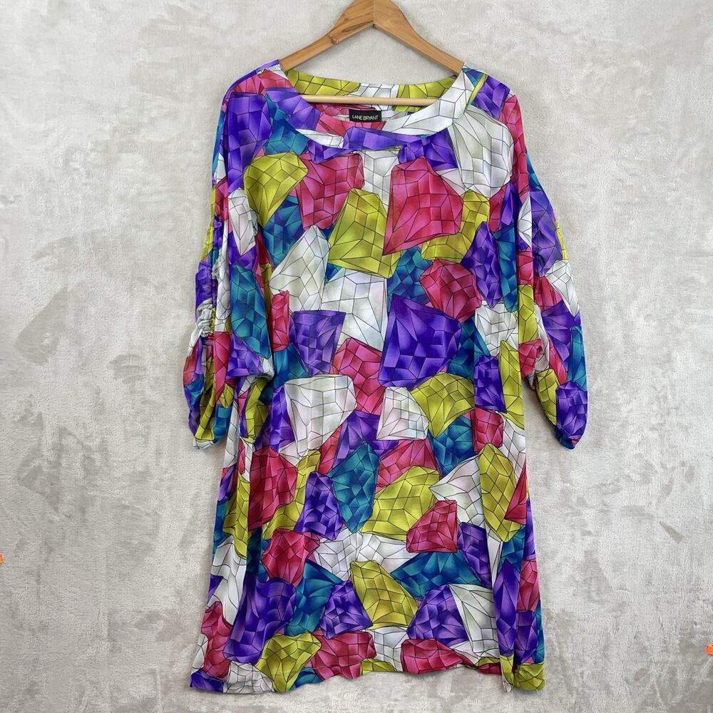 Lane Bryant Geometric Prism Jewel Dress Size 22/24 Resortwear Dopamine Dressing - Picture 2 of 9